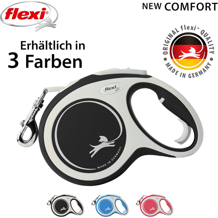 Flexi Comfort L рулетка для собак до 50 кг, 8 м, чорна