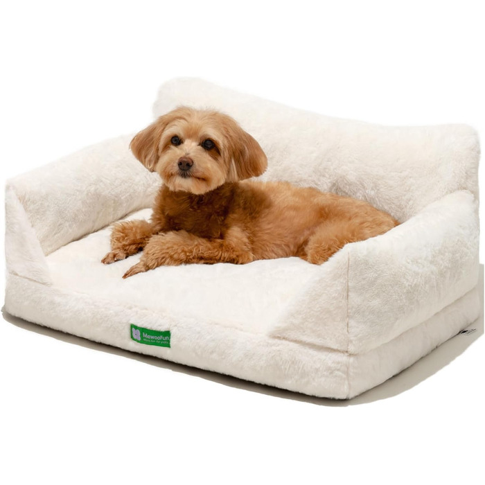 MEWOOFUN Cat Cave Cat Bed for Indoor Cats, Cute Kitten Bed Pet Sofa with Removable, Washable Cover and Anti-Slip Bottom for Small Dogs (White, ) (M, White)