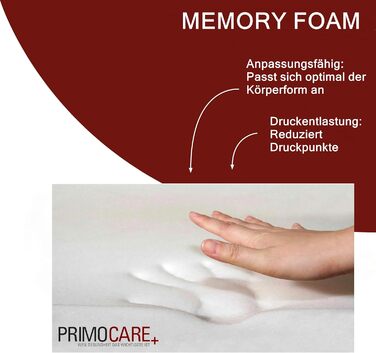 Ортопедична подушка-сідло PrimoLiving PRIMOCARE з пам'яттю форми для полегшення болю в стегнах, спині та суглобах, нековзка основа