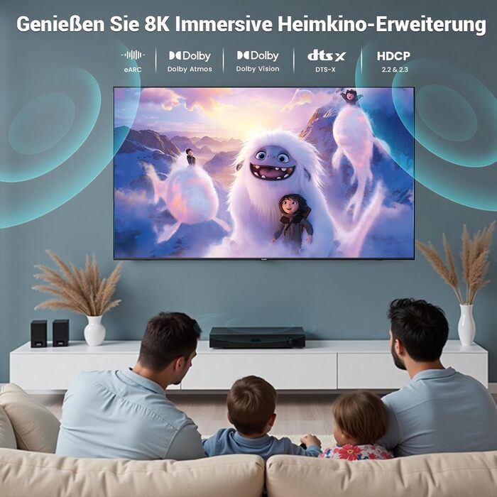 HDMI 2.1 кабель Etseinri 2 метри, 48Gbps, 4K 240Hz, 8K, eARC, HDCP2.3, HDR, Dolby Atmos, Vision для моніторів, телевізорів, проекторів, чорний