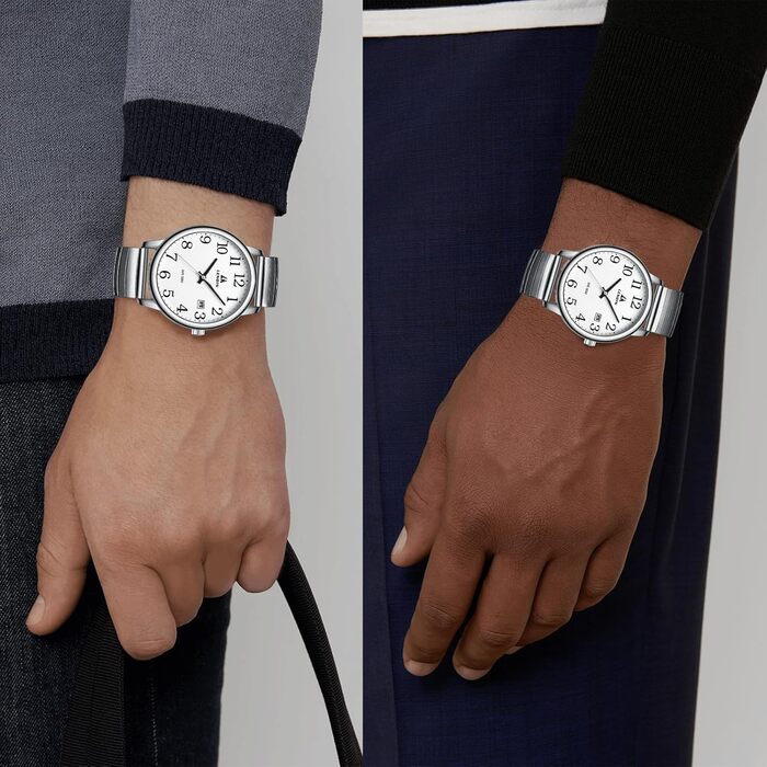 Чоловічий годинник: аналоговий кварцовий годинник з датою, водонепроникний, 38 мм, сріблястого кольору