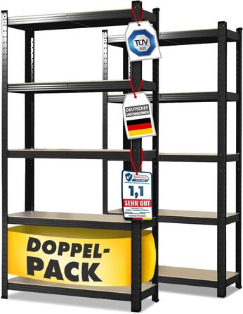 KARAT Heavy-Duty Shelving Unit, 2-Piece Set