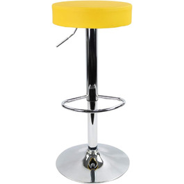 KKTONER Adjustable Height Swivel Bar Stool - SPA, Office, and Task Chair with PU Leather (Yellow)