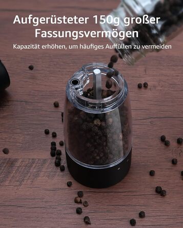 Electric Salt and Pepper Grinder Set of 2, USB Rechargeable Stainless Steel Electric Pepper Grinder with Adjustable Coarseness, Large Capacity, Elegant Storage Base