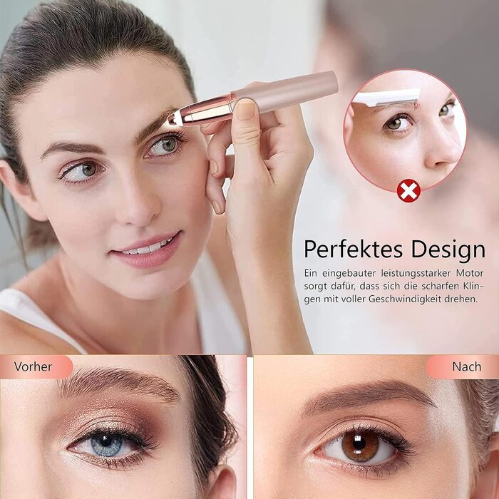 Електричний тример для брів для жінок: безболісний та точний тример для брів для жінок. 1 шт.