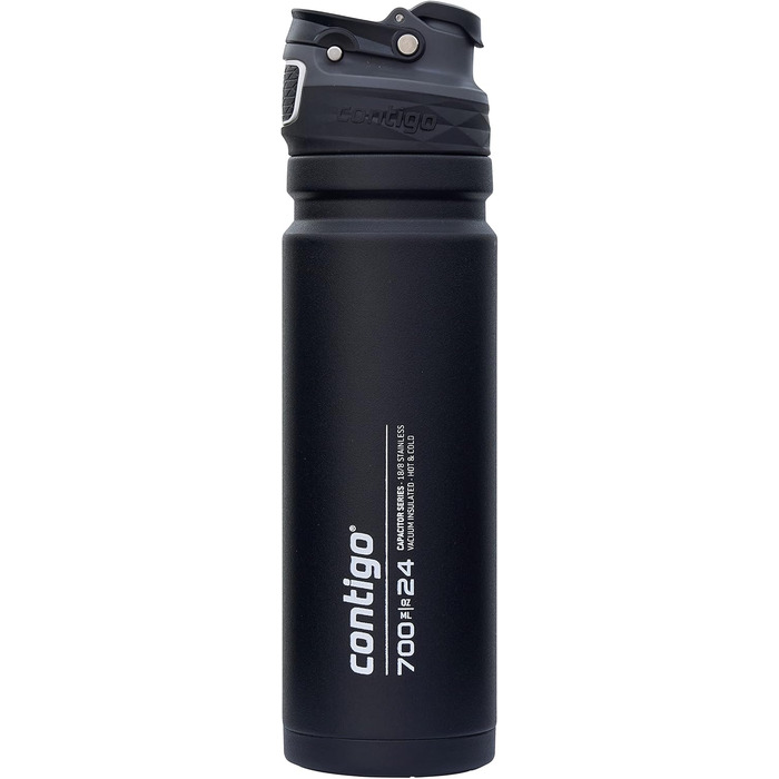 Contigo Free Flow Stainless Steel Water Bottle, 100% Leak-Proof, Large BPA-Free Insulated Thermo Water Bottle, Keeps Drinks Cold for Up to 29 Hours, Premium Outdoor Iso-Sport Bottle, 700 ml