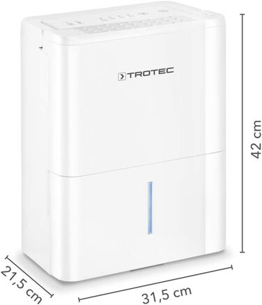 Електричний осушувач повітря Trotec TTK 32 E – продуктивність 14 л/день – площа 15 м² / 37 м³ – з автовимкненням – для квартири та спальні 15 м²