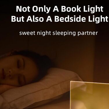 LED ліхтарик для читання Wiederaufladbare, прозора, з 3 режимами та таймером, диммувальна плоска лампа для книг, подарунок для читачів та студентів (Чорний)