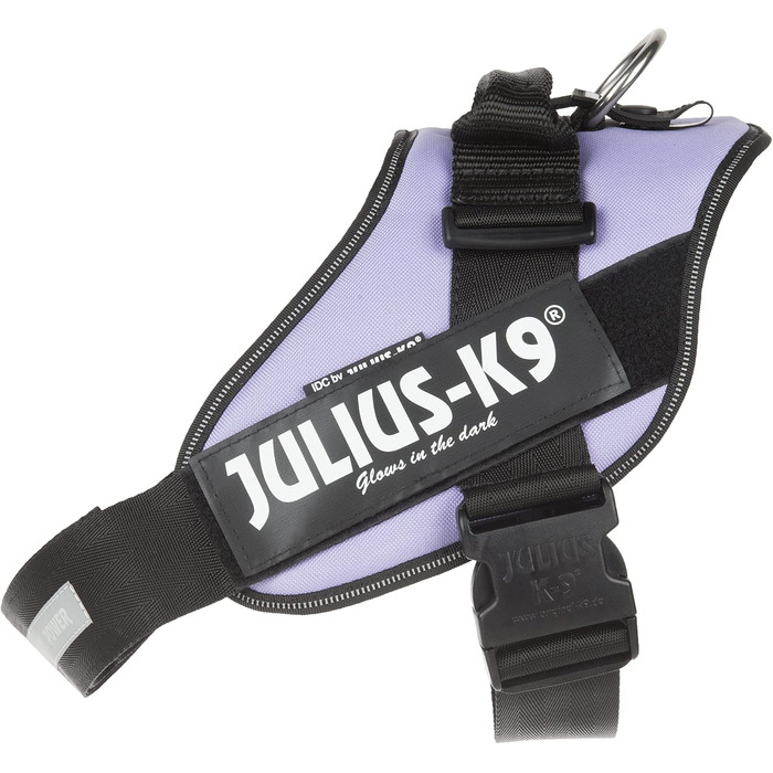 Шлейка Julius-K9 IDC Powergeschirr для собак з двома безкоштовними нашивками, розмір 0, M/розмір 0 (обхват грудей: 58-76 см), фіолетова