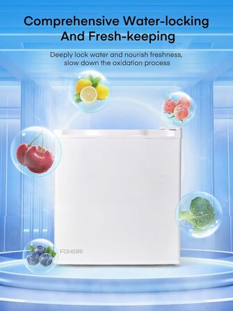 Міні-холодильник E 46L з відділенням для льоду, 42 dB, регулювання температури, енергозберігаючий, знімний дверний анфаз, для кухні, офісу, спальні, готелів та маленьких квартир (білий)