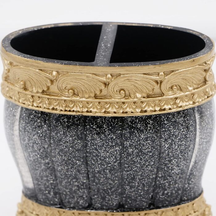 Набір аксесуарів для ванної кімнати LUINT Vintage в червоно-чорному кольорі (5 шт.)