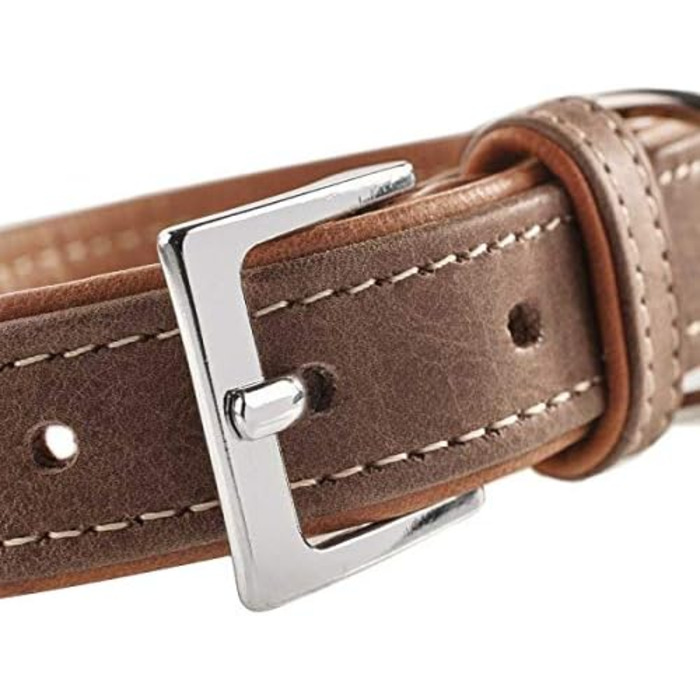 Нашийник для собак HUNTER PORTO, шкіряний, чорний/cognac, 30 см, ручної роботи