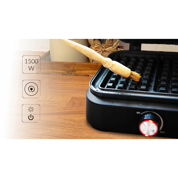 Вафельниця MPM MGO-40, 1500 Вт, чорна