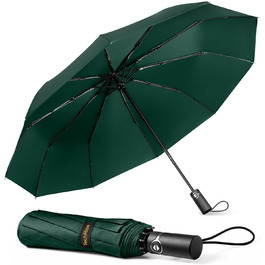 Зонт TechRise: великий, штормостійкий, автоматичний, компактний (зелений)