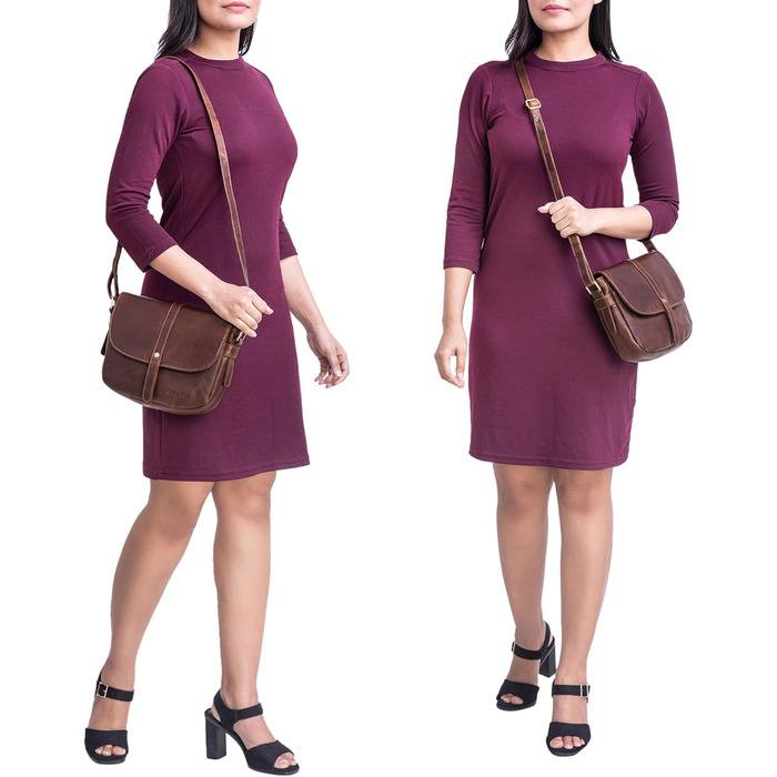 Сумка жіноча STILORD Kira шкіряна вінтажна маленька коричнева (коньяк) для вечірок та міста