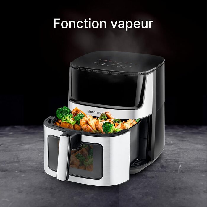 Фритюрниця Ufesa Phantom AF5000 з гарячим повітрям, 5л, Wi-Fi, App, LED-дисплей, 1500W, ексклюзивно від Amazon