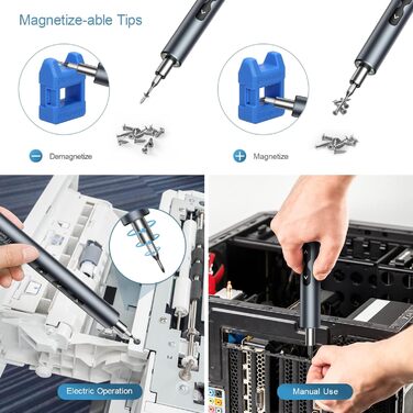 Міні електрична викрутка 28 в 1: набір прецизійних викруток з LED-підсвічуванням для телефонів, годинників, ноутбуків