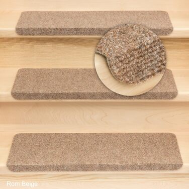 Ramon Rectangular Step Mats by Kettelservice-Metzker - Beige, No Plastic Corners