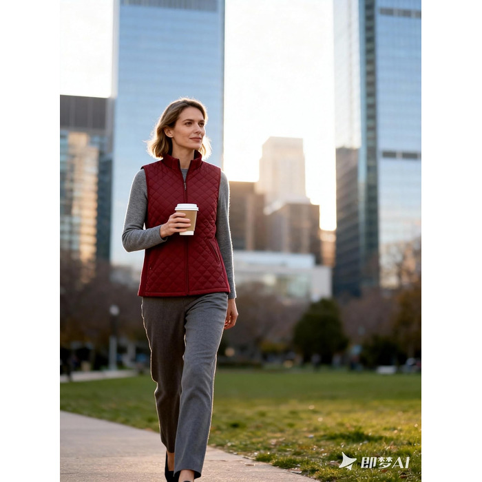 Жіночий жилет Bienzoe без рукавів, стеганий, на блискавці, бавовна, XXL, Бордовий