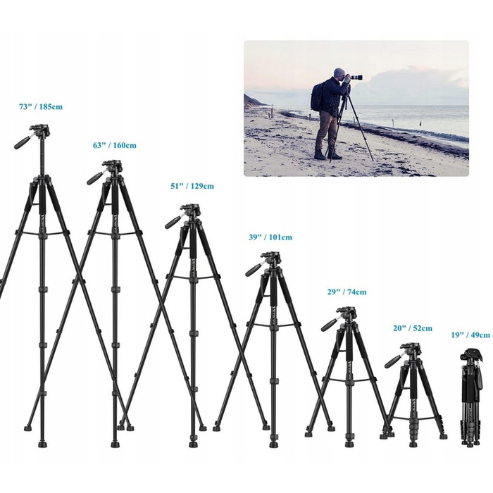 Мобільний штатив для камери Victiv NT72 з поворотною головкою та тримачем для телефону