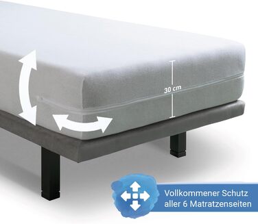 Velfont Mattress Cover (2-Pack) 90x200cm Cotton Terrycloth with Zipper Oeko-TEX Certified
