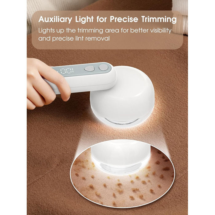 Електричний видальник ворсу COPPA з 6 лезами, 3 швидкості, перезаряджається, для одягу, з індикатором заряду