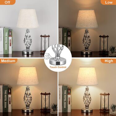 Настільна лампа Kakanuo 2 шт., торшер з торшером, регульоване торшером, USB-порт A+C, сірий абажур, 2 LED-лампи, сучасний дизайн для спальні, вітальні, офісу, декору (C-beige)