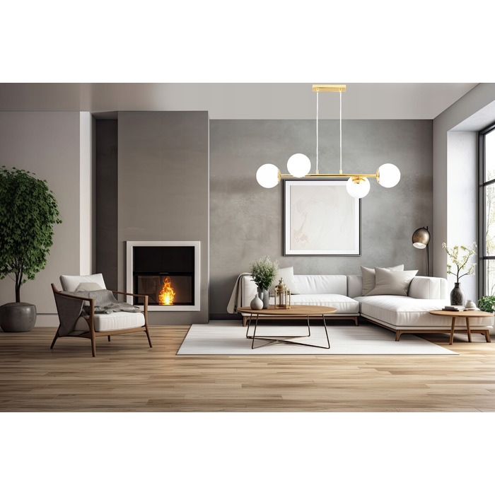 Підвісна люстра Elko-Lighting Milo Gold на 4 точки освітлення, цоколь E27