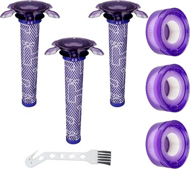 Фільтри для пилососа Dyson V7, V8, V8+ Wolfish (6 шт.) - 3 HEPA + 3 попередні, замінник 965661-01 & 967478-01