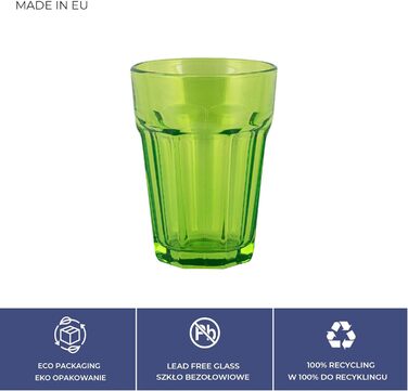Rainbow Glasses Set, 6-Piece: Colorful Water Glasses, 425 ml Drinking Glasses, Colorful Highball Glasses, Cocktail Glasses, Juice Glasses, Large Drinking Glasses, Colored Caipirinha Glasses | Gigi Vivid Rainbow