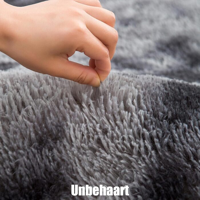 QUINZI М'який килим 160x230 см, високий ворс, сучасний, плюшевий, для спальні, вітальні, дитячої кімнати, з бахромою, нековзний, темно-сірий