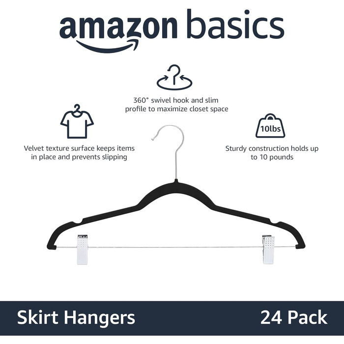Amazon Basics – Rock Grips, flocked, with clips, 24-pack, Black