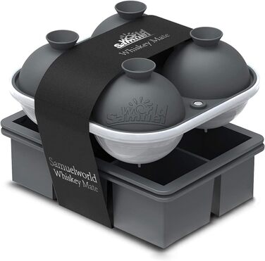 Samuelworld Ice Cube Tray (Gray, 4 sphere/12 cube)