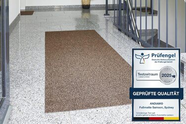 Килимок для дому Samson Sauberlauf, 40x60 см, бежевий (Braun), для внутрішнього та зовнішнього використання, миючий, з антиковзким покриттям