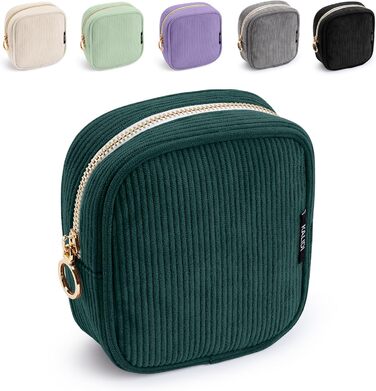 Косметичка для жінок KALIDI з корду, зручна для подорожей, з відділеннями, металева блискавка, темно-зелена