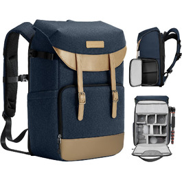 Рюкзак для камери K&F Concept Rolltop 20L: водонепроникний, для Canon, Nikon, Sony, Fujifilm, Olympus, з відділенням для ноутбука 15.6 дюймів (сірий/зелений)