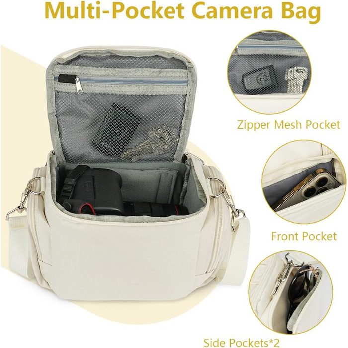 Сумка для камери Ainiv, DSLR/SLR, сумісна з Canon, Nikon, Sony, водонепроникна, зелена/бежева