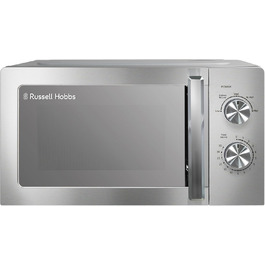 Мікрохвильова піч Russell Hobbs RHMM827SS, 20 літрів, 800 Вт, ручне керування, 5 рівнів потужності, функція розморожування, легке очищення, таймер 35 хвилин
