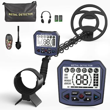 Металодетектор Profi з 2 акумуляторами, 5 режимів, для дорослих та дітей, IP68 водонепроникний, регульована стійка (сірий)