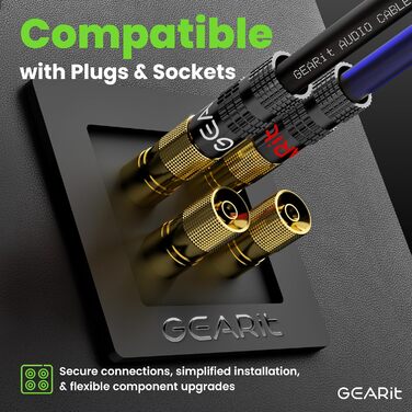 Кабель акустичний GearIT 12 AWG, 30.4 м (100 футів), чорний/синій - для домашнього кінотеатру та авто