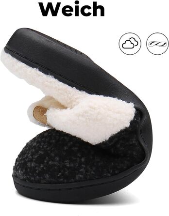 Тапочки зимові Mishansha для чоловіків та жінок, утеплені, з пам'яттю, з плюшем, 42/43 EU, чорні