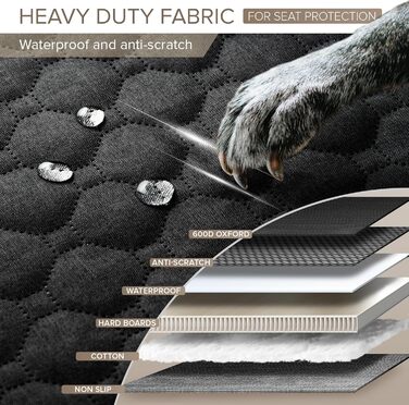 Подовжувач для заднього сидіння автомобіля SHARLOVY для собак, автомобільний чохол на сидіння для собак преміум-якості, великий автомобільний чохол з міцним дном для собак, автомобільна гамак для собак. Підходить для авто / SUV / пікапів чорного кольору