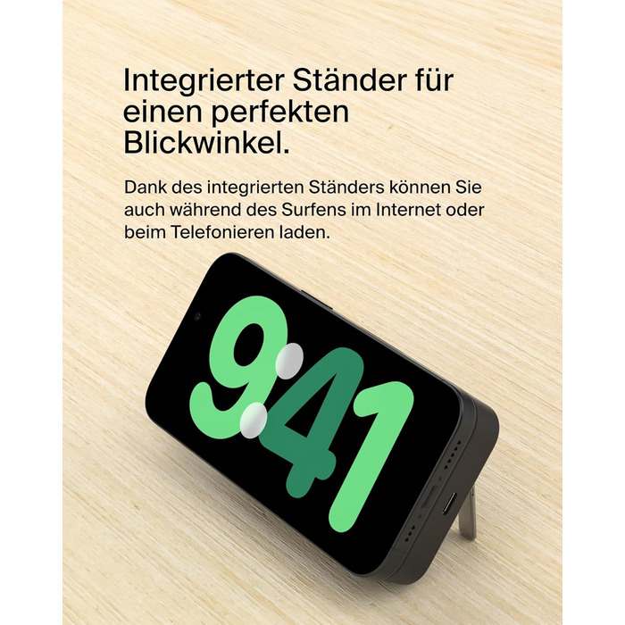 Belkin BoostCharge Pro Powerbank 10000mAh з Qi2 та MagSafe, з вбудованим підсвічуванням, чорний. Сумісний з iPhone 17, iPhone Air, iPhone 16, 15, 14, Pixel та ін.
