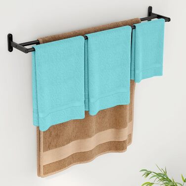 Тримач для рушників YUMORE, подвійний, з нержавіючої сталі, 80 см, чорний