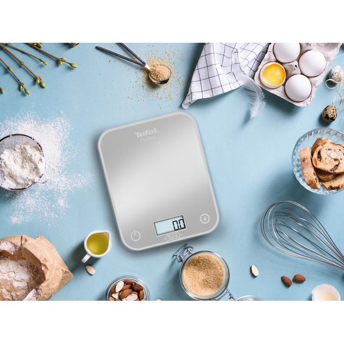 Кухонні ваги Tefal Optiss, сріблястий/сірий, 5 кг