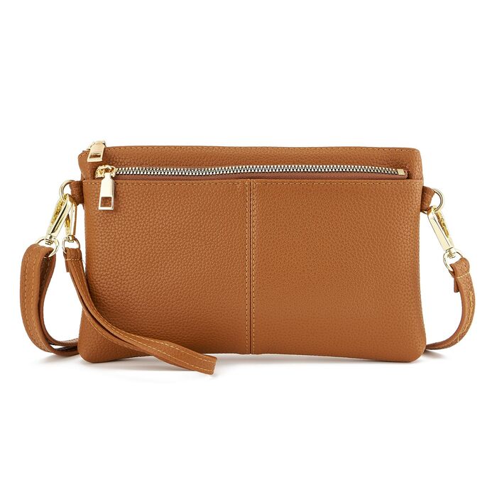 Сумка жіноча через плече зі шкіри, коричнева - кросбоді, багатофункціональна, сучасна