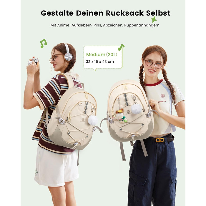 Шкільний рюкзак LOVEVOOK для підлітків, 5 клас, з нагрудним ременем, легкий, для дівчаток, 8+ років, 15.6