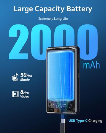 MP3 плеєр AGXOV з Bluetooth та WiFi, Android 4.02