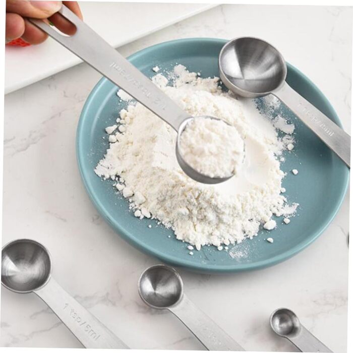 Stainless Steel Measuring Cup and Spoon Set with 7 Cups and 7 Spoons for Cooking and Baking