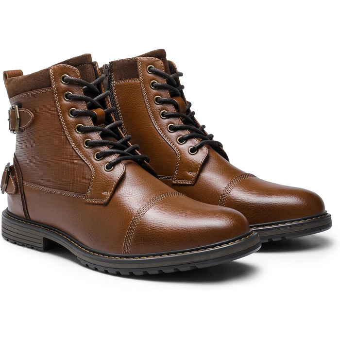 Мотоциклетні черевики Bruno Marc для чоловіків: стильні, з блискавкою, з штучної шкіри, кольору верблюжий (42 EU)